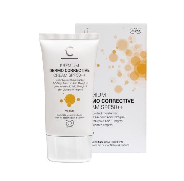 CLINICCARE Koreguojamasis kremas su spalva PREMIUM DERMO CORRECTIVE CREAM SPF50++ (Medium)