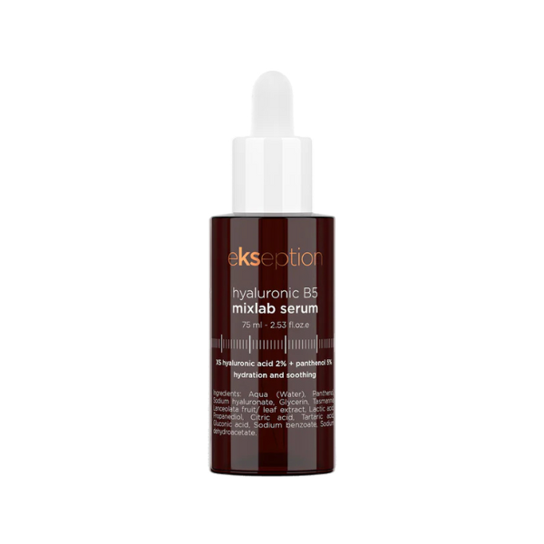 EKSEPTION Hyaluronic B5 serumas su vit. B5 sudirgusiai odai, 75 ml