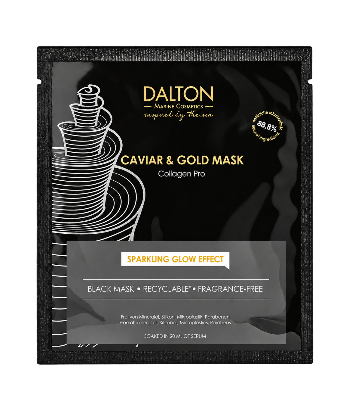 DALTON Caviar & Gold prabangi lakštinė kaukė su ikrais ir auksu, 1 vnt.