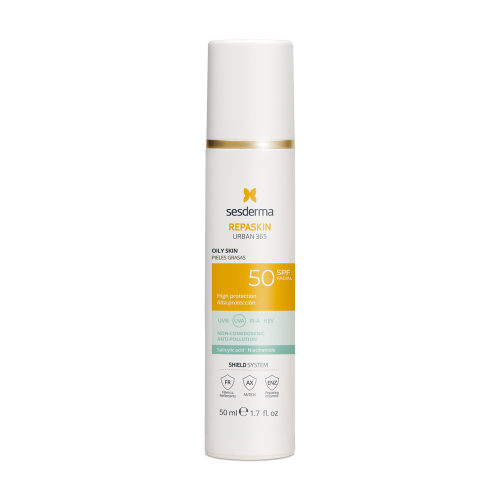 SESDERMA Repaskin Urban 365 apsauginė priemonė su SPF50 riebiai odai, 50 ml